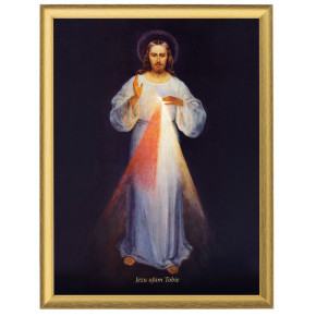 Wileński obraz Pana Jezusa - Jezu ufam Tobie na płótnie, pierwszy ,oryginalny z kościoła w Wilnie, obraz Jezusa miłosiernego