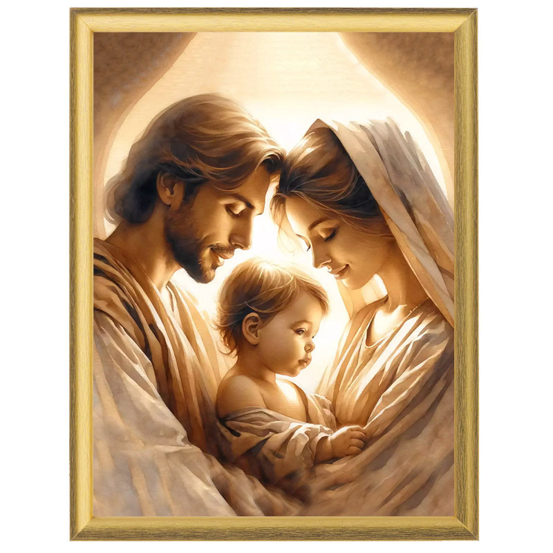 Nowoczesny obraz Świętej Rodziny na płótnie, obraz na ślub, pamiątka ślubu ślubna, prezent na rocznicę ślubu