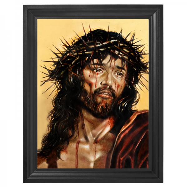Wizerunek obraz Pasja Pana Jezusa Chrystusa na płótnie w koronie cierniowej cierpiący droga krzyżowa