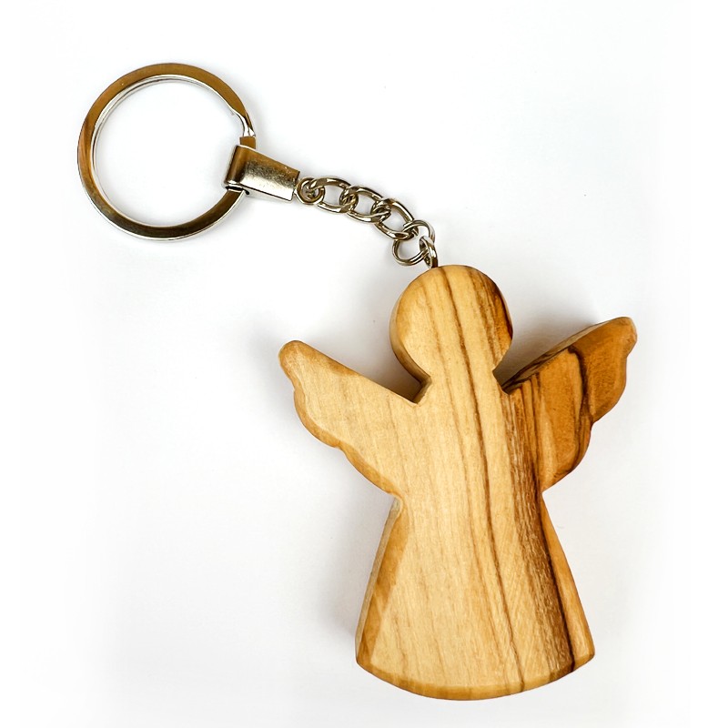Brelok breloczek drewniany z aniołem, aniołkiem, zawieszka do kluczy - z drzewa oliwnego z Jerzololimy