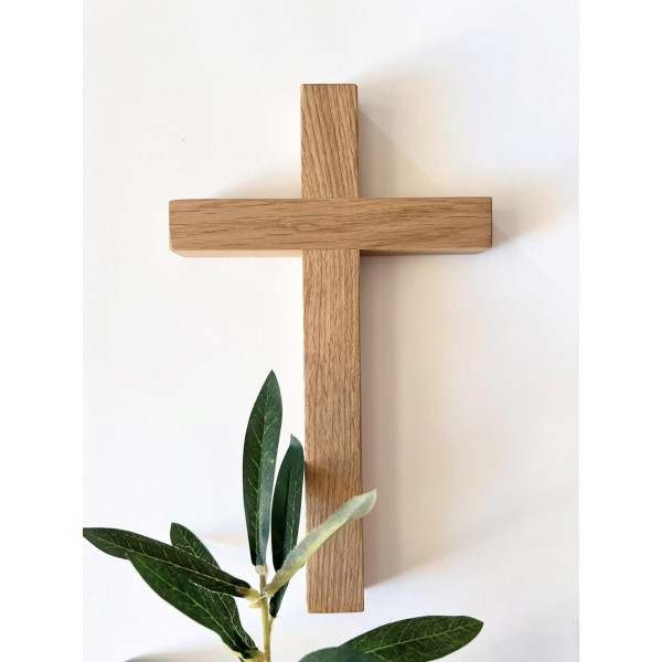 Drewniany dębowy Krzyż do wieszania na ścianę do domu, ręcznie robiony, pierwszej jakości, idealny na prezent